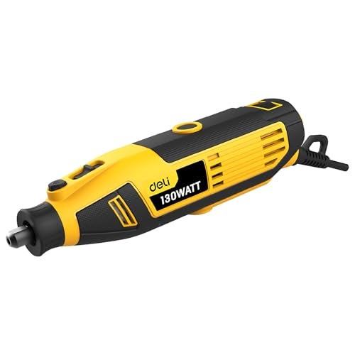Deli EDL-DM03-E1 130W Mini Rotary Die Grinder Kit 220-240V~50/60Hz Electric Drilling Machine with 41Pc Accessories 6 Variable Speed 32000RPM Power Grinding Tool for Sanding Polishing Engraving (1Pc) - Image 1