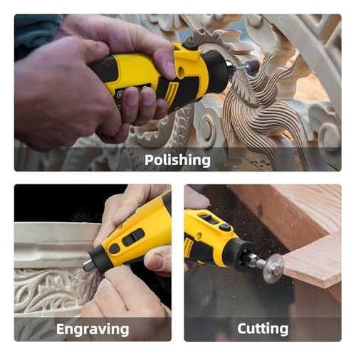 Deli EDL-DM03-E1 130W Mini Rotary Die Grinder Kit 220-240V~50/60Hz Electric Drilling Machine with 41Pc Accessories 6 Variable Speed 32000RPM Power Grinding Tool for Sanding Polishing Engraving (1Pc) - Image 5