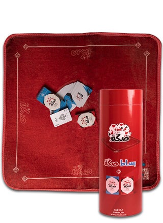 Skkah Red Rug Game Set  Soft 70x70 cm Rug + 2 Decks of Playing CardsBaloot  Includes Skkah Blue 54 Cards + Skkah Red 32 Cards  Ideal for Majlis Game Nights Gifting - pzsku/ZF60EC97AA181A61CFD7FZ/45/1748349638/84ef537f-167f-48ea-9a5c-ffc88cf6445f