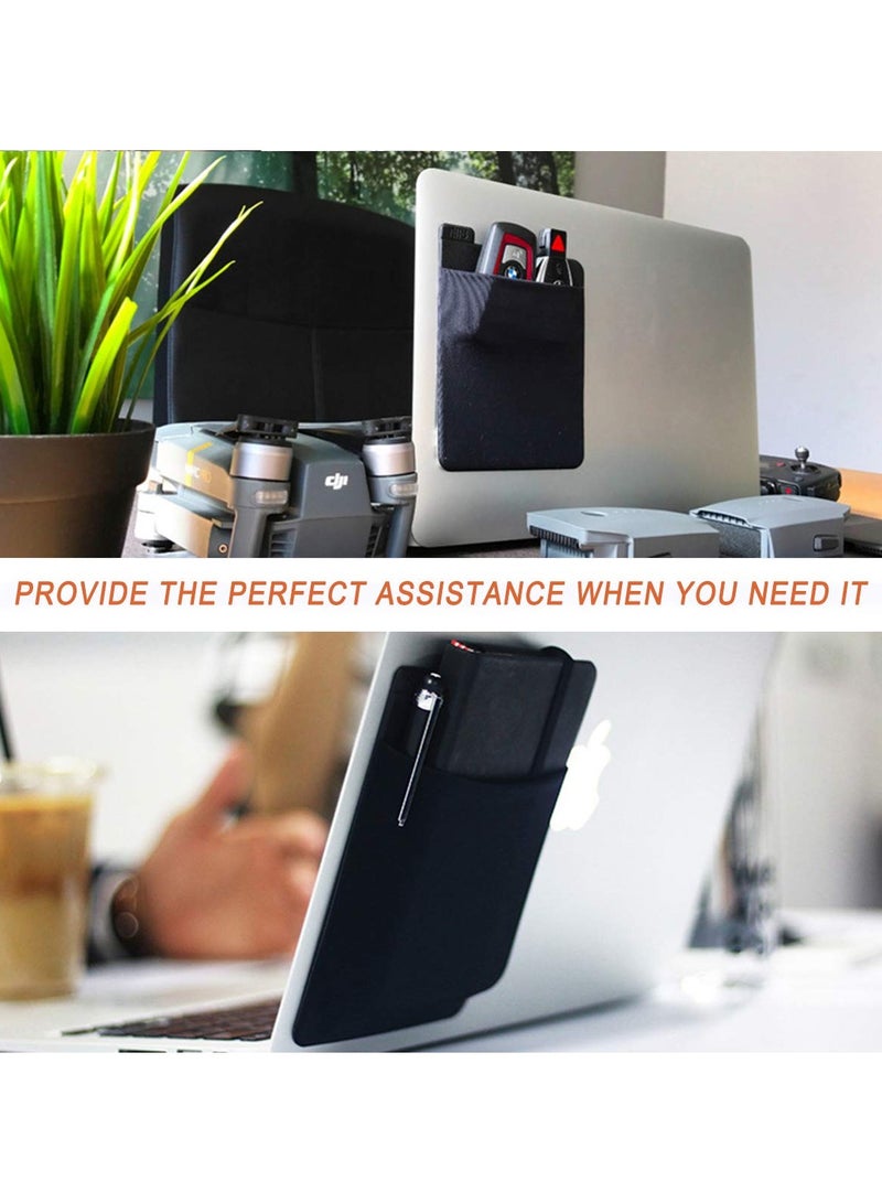 SYOSI Portable Hard Drive Case, External Drive Pouch Pocket Wireless Mouse Carrier Stick-On Laptop Organizer Pocket Computer Accessory Holder for External Hard Drive,Wireless Mouse,Cables and Earphones - Image 2