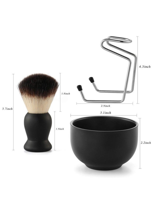Aethland - Shaving Brush Set For Men Fathers Day Gift, Include 100G Shaving Soap, Hair Shaving Brush With Solid Wood Handle, And Dia 3.1 Inches Stainless Steel Shaving Bowl, Shaving Stand Wet Shaving - Image 1