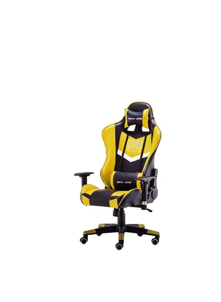 Generic Galaxy Design Adjustable Gaming Chair – Yellow Color, Height & Back Adjustable with Headrest, Backrest, and 170° Recline  - Image 2