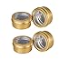 Healthcom 15 Pack 3 Oz Clear Window Round Aluminum Tin Cans Screw Top Metal Lid Aluminum Tin Jar Empty Lip Balm Tin Cans Cosmetic Storage Jars for Spices Candles Candies Gifts Arts Crafts,90ml(Gold) - Image 2