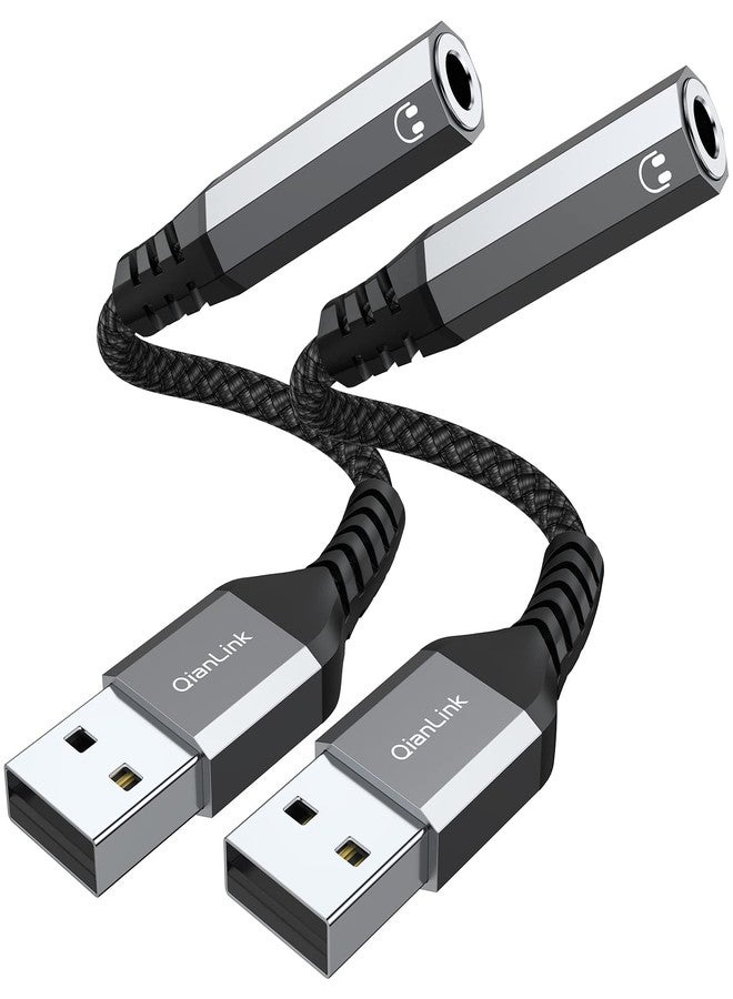 QianLink USB to 3.5mm Jack Audio Adapter, USB to Audio Jack Adapter Headset, USB-A to 3.5mm TRRS 4-Pole Mic Female, External Stereo Sound Card Compatible with Headphone, Mac, PS4, PS5, PC, Laptop, Desktops - Image 1
