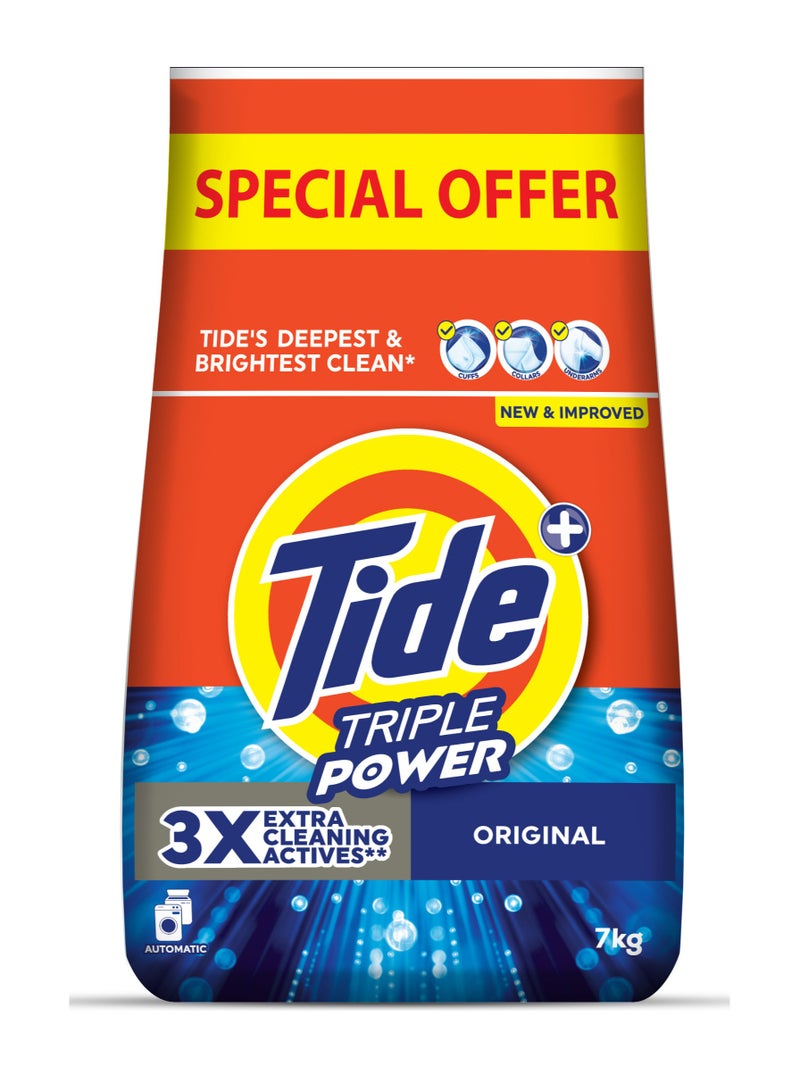 Tide Triple Power Original Laundry Detergent Powder 7kg - Image 1