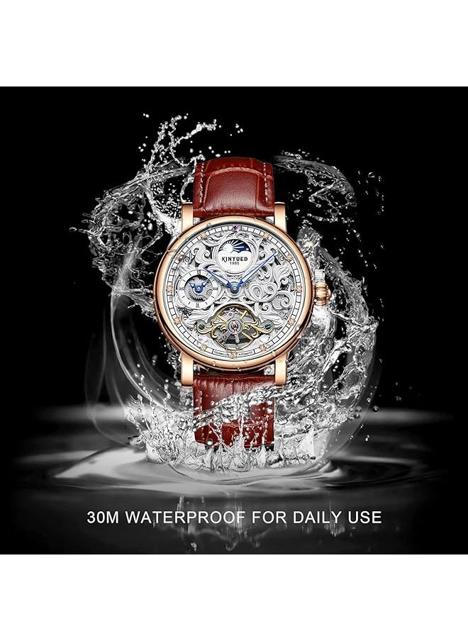 Generic Mens Mechanical Watches Luxury Automatic Skeleton Tourbillon Watch Waterproof Crystal Self Winding Wrist Watch For Men  - Image 3