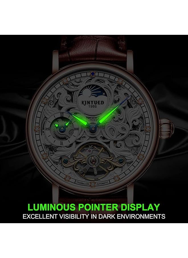 Generic Mens Mechanical Watches Luxury Automatic Skeleton Tourbillon Watch Waterproof Crystal Self Winding Wrist Watch For Men  - Image 5