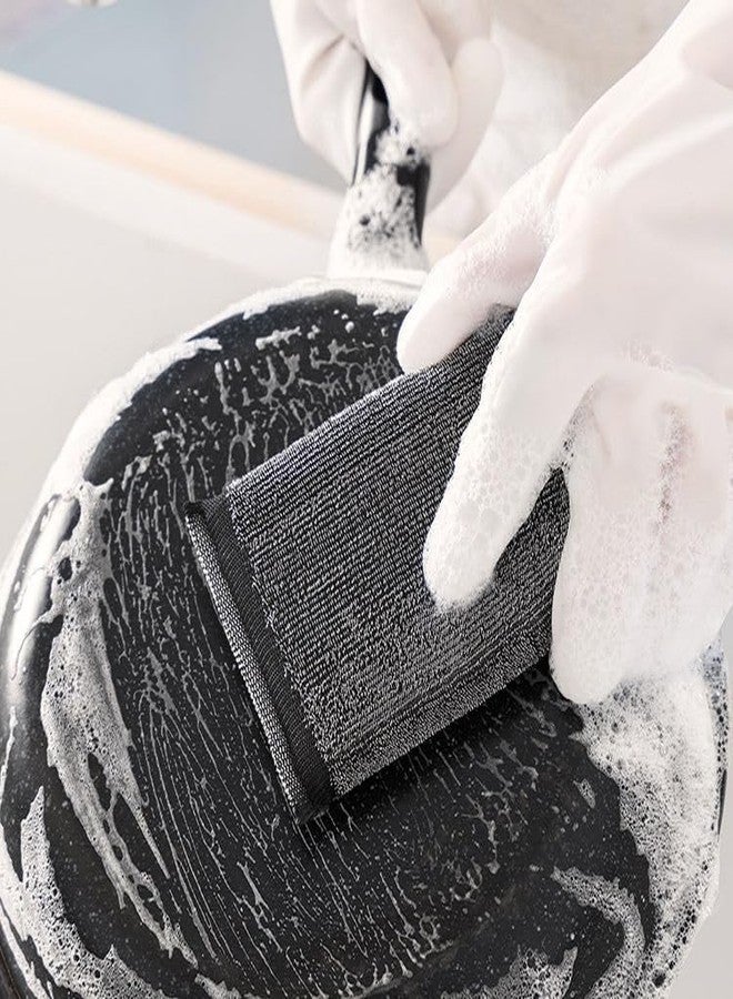 WILDMAKER وسادة تنظيف المطبخ شديدة التحمل من وايلد ميكر، إسفنجة غير قابلة للخدش للأطباق وأواني الطهي، قابلة لإعادة الاستخدام، 15 × 10 سم (12، وسادة إسفنجية من الأسلاك المعدنية) - Image 2