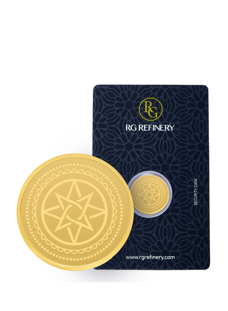 RG REFINERY Rafmoh Bullion 4 Gram 24k Gold Coin with Star Design - 4 Grams Gold Coin 24KT 999.9 Purity - Image 1