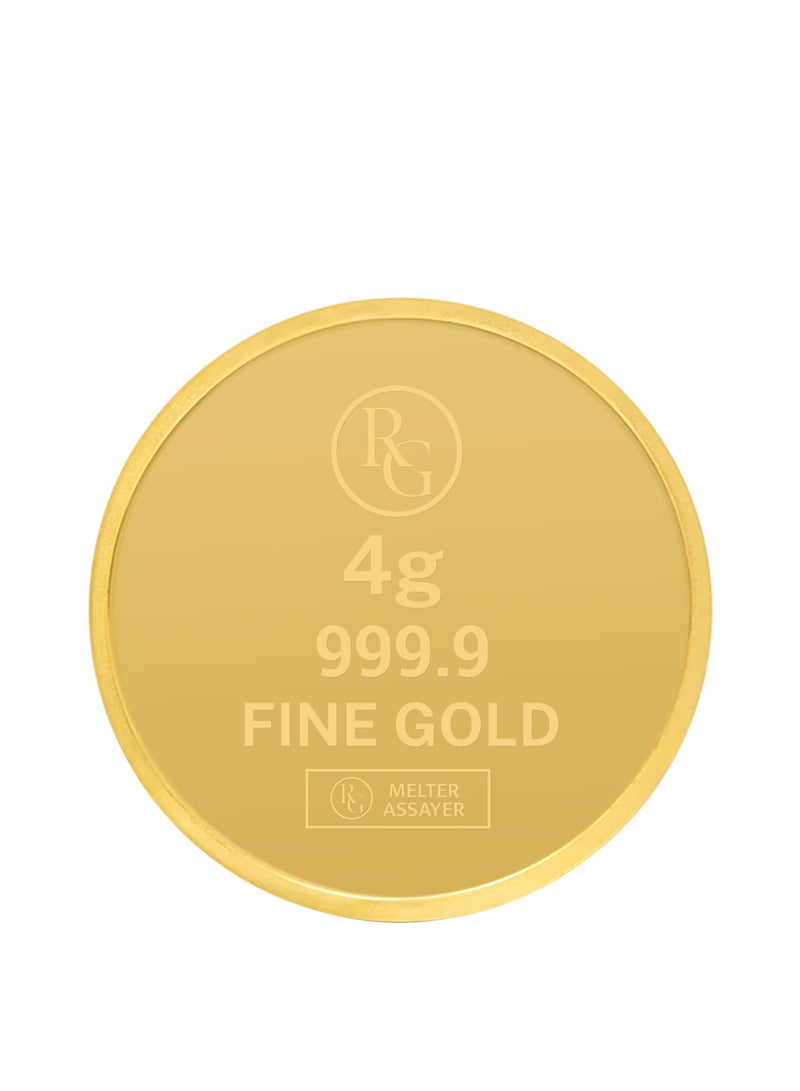 RG REFINERY Rafmoh Bullion 4 Gram 24k Gold Coin with Star Design - 4 Grams Gold Coin 24KT 999.9 Purity - Image 3