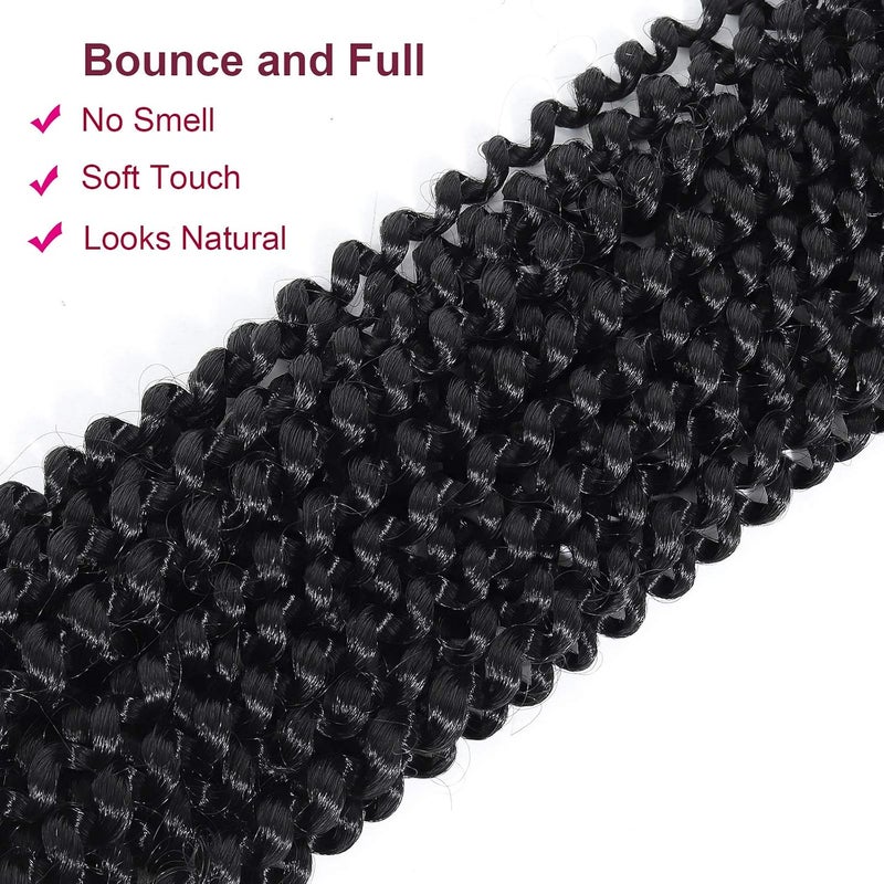 Dansama 2 Packs Passion Twist Hair Water Wave Braiding Hair for Butterfly Style Crochet Braids Bohemian Hair Extensions (18inch (Pack of 2), #1B) - Image 4
