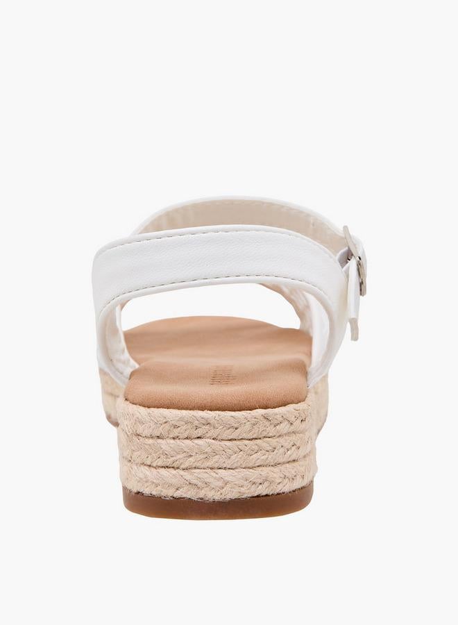 Peppermint Girls Mesh Detail Espadrille Buckle Closure Sandals - Image 4