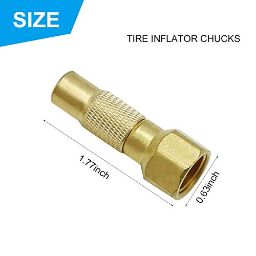 Anxingo أنكسينغو هواء تشاك لولبي، 2 قطع تشاك هواء ثقيل للضغط على الإطارات لملحقات مقياس ضغط الإطارات - Image 5