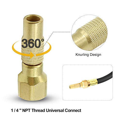 Anxingo أنكسينغو هواء تشاك لولبي، 2 قطع تشاك هواء ثقيل للضغط على الإطارات لملحقات مقياس ضغط الإطارات - Image 4