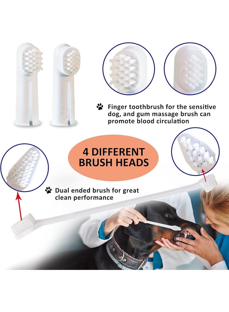 بايولاين مجموعة العناية بأسنان الحيوانات الأليفة من بيولاين - معجون أسنان بنكهة النعناع 100 غرام (عبوة من قطعتين) + فرشتي أسنان للإصبع - Image 4