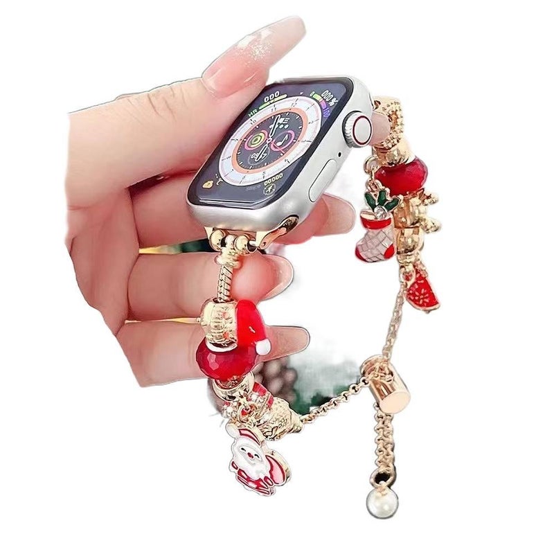 سوار ساعة ذكية سوار نايلون حلقي متوافق مع Apple Watch / SE بملاءمة قابلة للتعديل وحزام بديل للاستخدام اليومي باللون فضي قابل للتعديل عملي للاستخدام المتكرر خفيف الحمل - Image 2