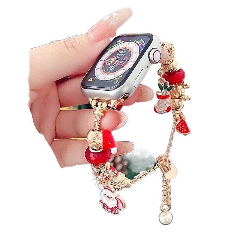 سوار ساعة ذكية سوار نايلون حلقي متوافق مع Apple Watch / SE بملاءمة قابلة للتعديل وحزام بديل للاستخدام اليومي باللون فضي قابل للتعديل عملي للاستخدام المتكرر خفيف الحمل - Image 4