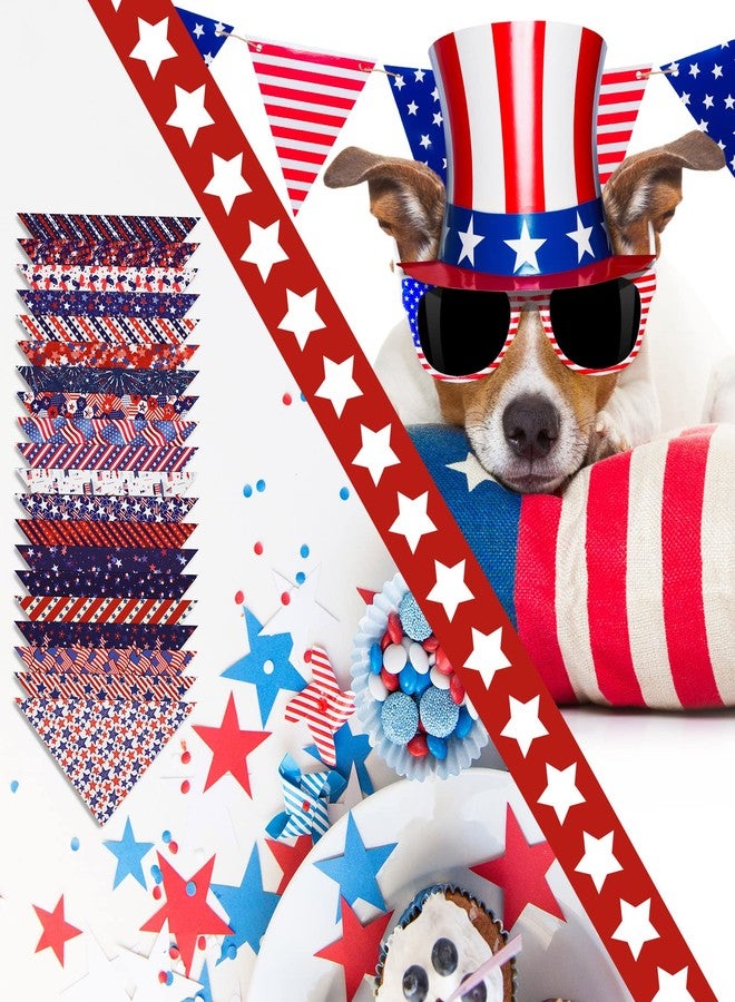Weewooday 20 Pack 4th of July Dog Bandana Scarf Accessories Easter Spring Summer Holiday Dog Bandana Pet Triangle Scarf Soft Bib for Small Medium Large Girl Boy Dogs Pet Cat(Flag Patterns) - Image 2