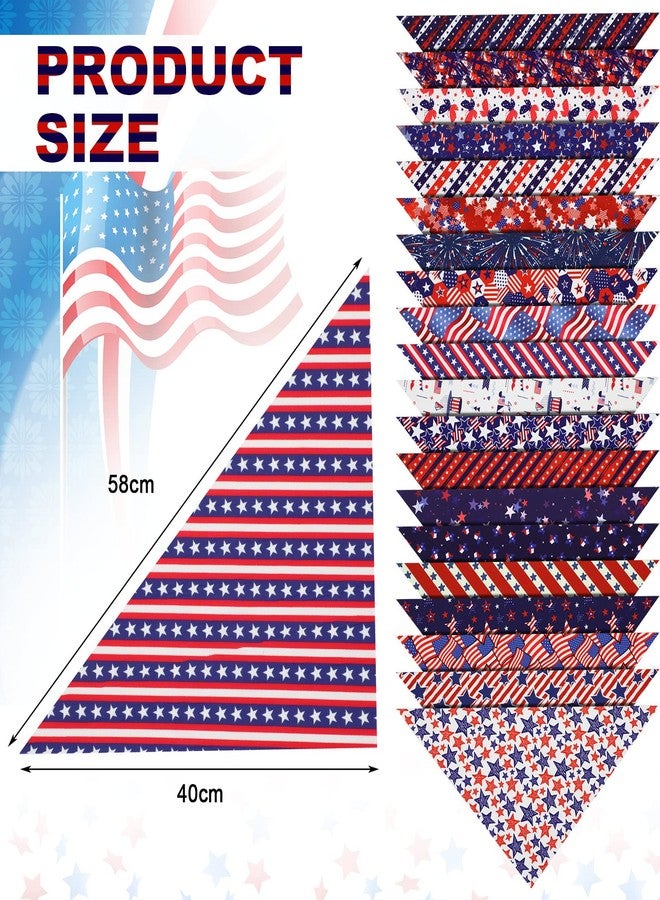 Weewooday 20 Pack 4th of July Dog Bandana Scarf Accessories Easter Spring Summer Holiday Dog Bandana Pet Triangle Scarf Soft Bib for Small Medium Large Girl Boy Dogs Pet Cat(Flag Patterns) - Image 5