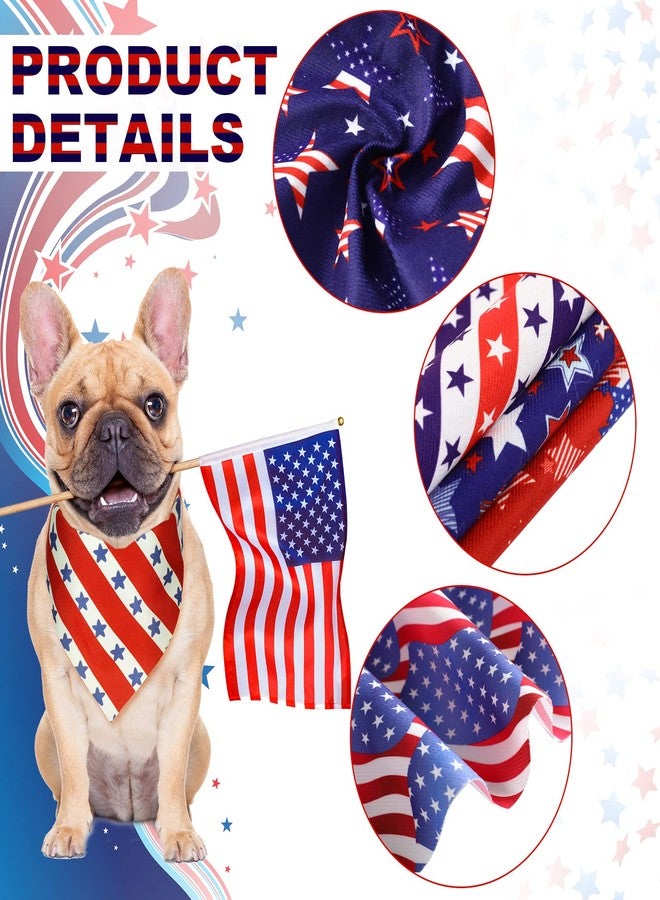 Weewooday 20 Pack 4th of July Dog Bandana Scarf Accessories Easter Spring Summer Holiday Dog Bandana Pet Triangle Scarf Soft Bib for Small Medium Large Girl Boy Dogs Pet Cat(Flag Patterns) - Image 3