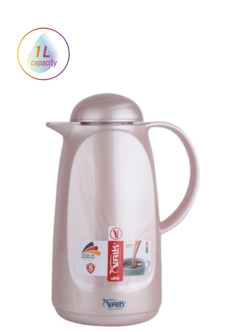 Valk Vacuum Flask With Double Wall Glass 1.0 Liter Wide Mouth With Anti-Leakage Made in Germany - Image 1