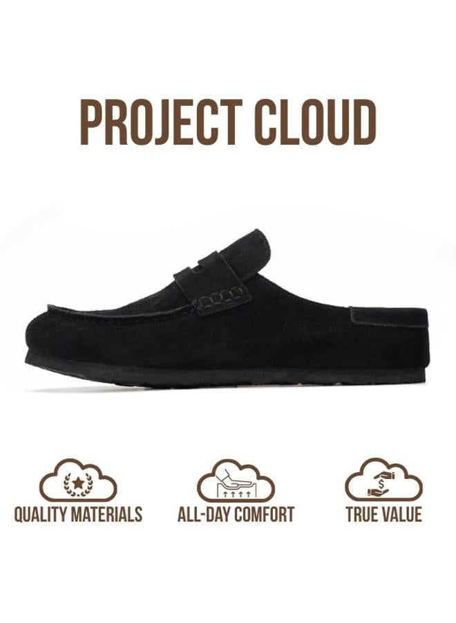 Project Cloud 100% Genuine Leather Moccasin-Style Clogs for Women - Memory Foam and Water Resistant Mules Slip-on - Non-Slip and Durable Clogs Casual Shoes for Women Footwear, Thyme - Haven, 11 - Image 3