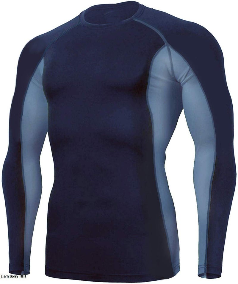 JUST RIDER Gym Compression Tshirts for Men (Black Sky Blue, XL) - Image 4