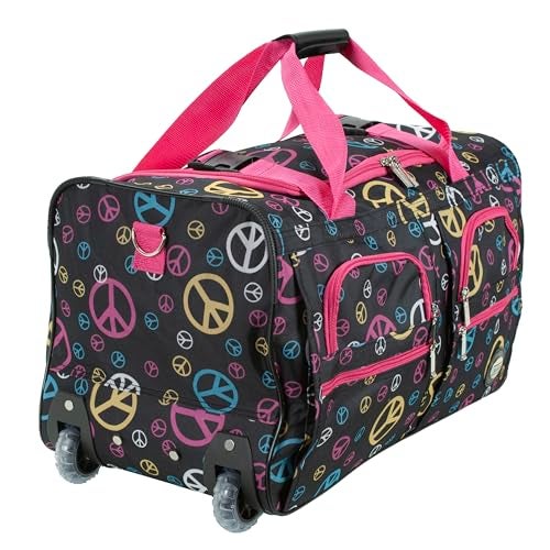 Rockland Rolling Duffel Bag, Peace, 22" - Image 2