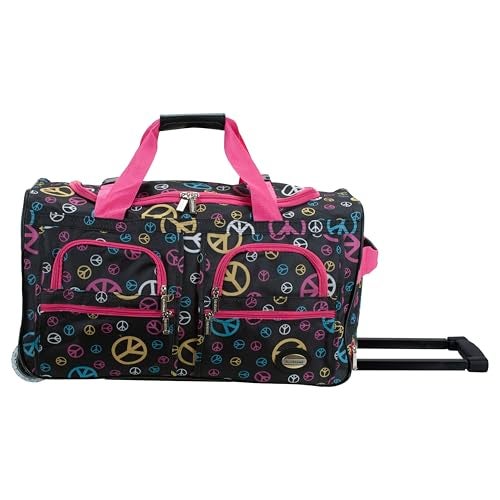 Rockland Rolling Duffel Bag, Peace, 22" - Image 1