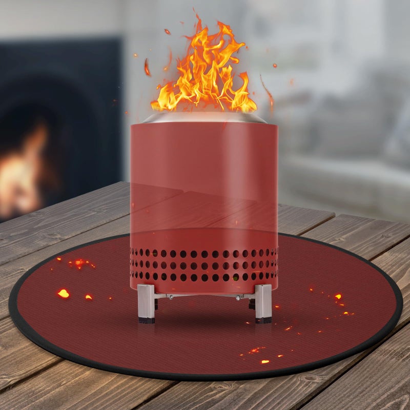GIESIOE Solo Stove MesaXL Tabletop Fire Pit Mat 4Layer Fireproof Heat Resistant Under Grill Mat EasytoClean Waterproof NonSlip for Table Top Protection Red - Image 2