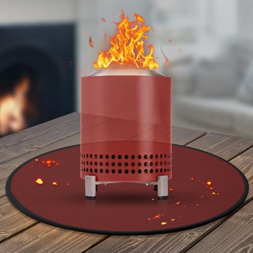 GIESIOE Solo Stove MesaXL Tabletop Fire Pit Mat 4Layer Fireproof Heat Resistant Under Grill Mat EasytoClean Waterproof NonSlip for Table Top Protection Red - Image 1