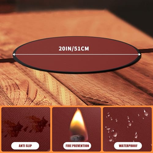 GIESIOE Solo Stove MesaXL Tabletop Fire Pit Mat 4Layer Fireproof Heat Resistant Under Grill Mat EasytoClean Waterproof NonSlip for Table Top Protection Red - Image 3