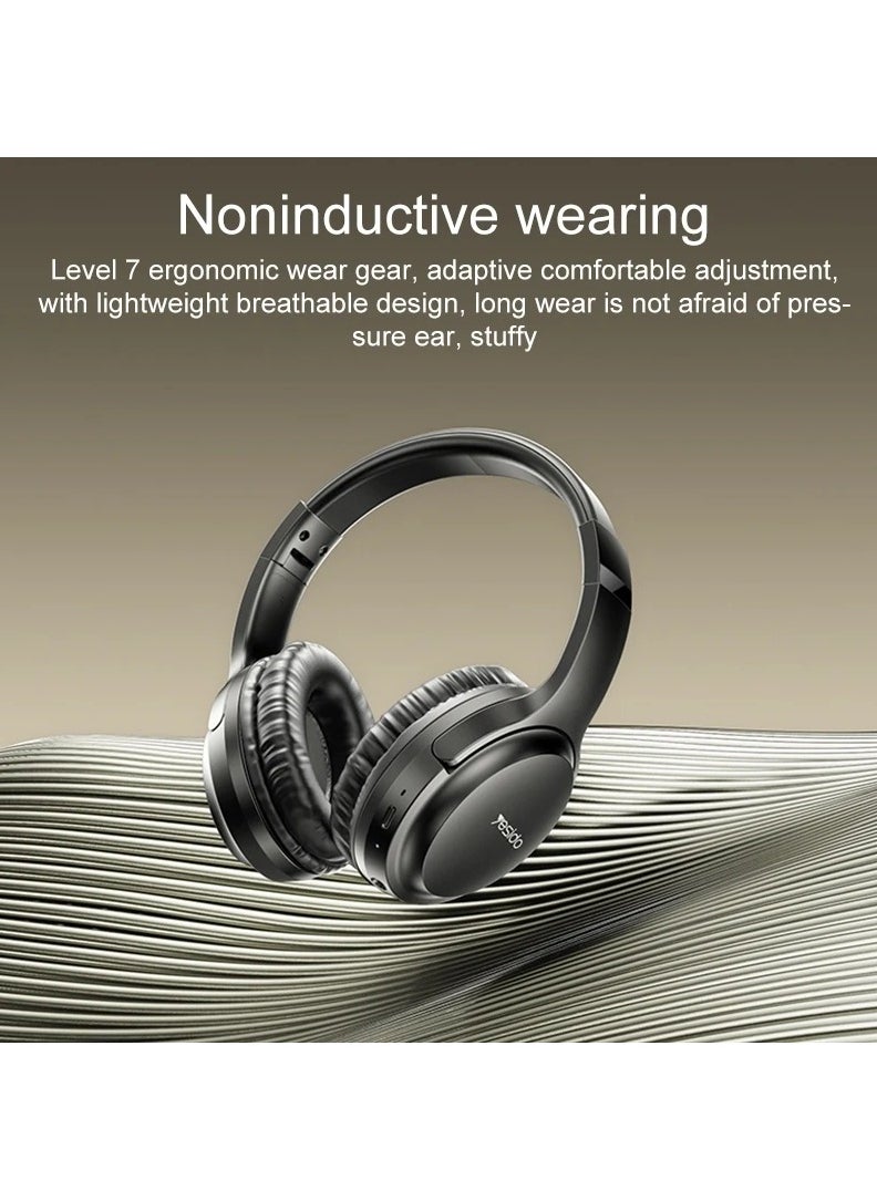 Yesido Yesido EP04 Wireless Headphones Foldable Earphones BT5.3 HD HIFI with Type-C - Black  - Image 4