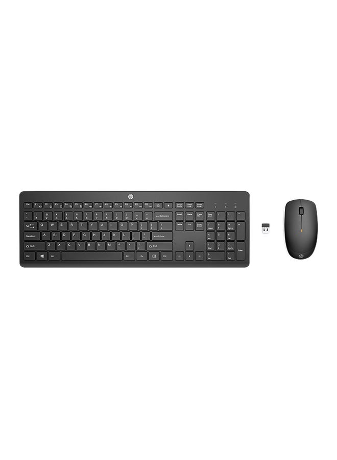 HP طقم مجموعة 230 من لوحة مفاتيح وماوس لاسلكية، وُمستقبل نانو بمدخل USB-A لاسلكي بتردد 2.4 جيجاهرتز، وتصل لـِ 1600 DPI، ويمتد عمر البطارية لـِ 16 شهر لون أسود. - Image 1