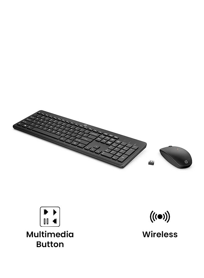HP طقم مجموعة 230 من لوحة مفاتيح وماوس لاسلكية، وُمستقبل نانو بمدخل USB-A لاسلكي بتردد 2.4 جيجاهرتز، وتصل لـِ 1600 DPI، ويمتد عمر البطارية لـِ 16 شهر لون أسود. - Image 2