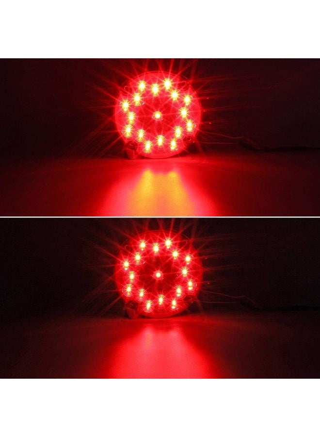 Partsam 2Pcs 7 Inch Round Led Trailer Tail Lights Red 17 LED with Inner Reflex Lens - Image 2