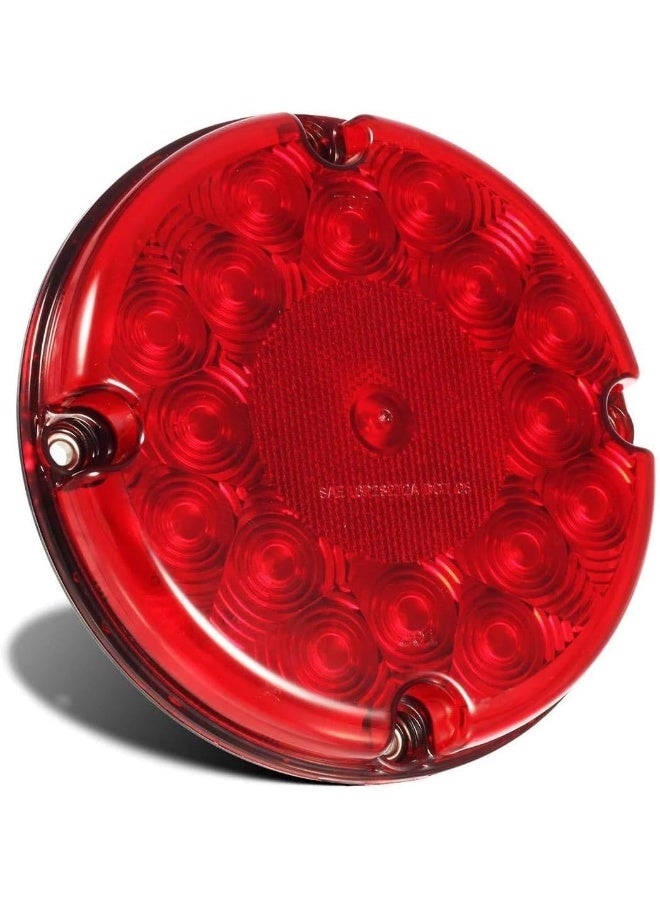 Partsam 2Pcs 7 Inch Round Led Trailer Tail Lights Red 17 LED with Inner Reflex Lens - Image 4