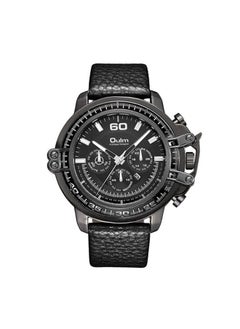 Oulm Men's Quartz Genuine Leather Strap Waterproof With Date Watch
