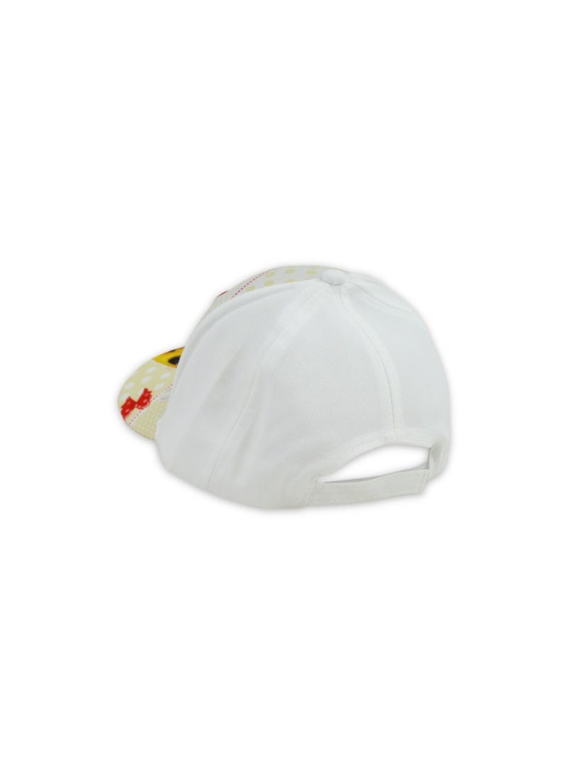 Girls Cap – White with Minnie Mouse Print - Image 2