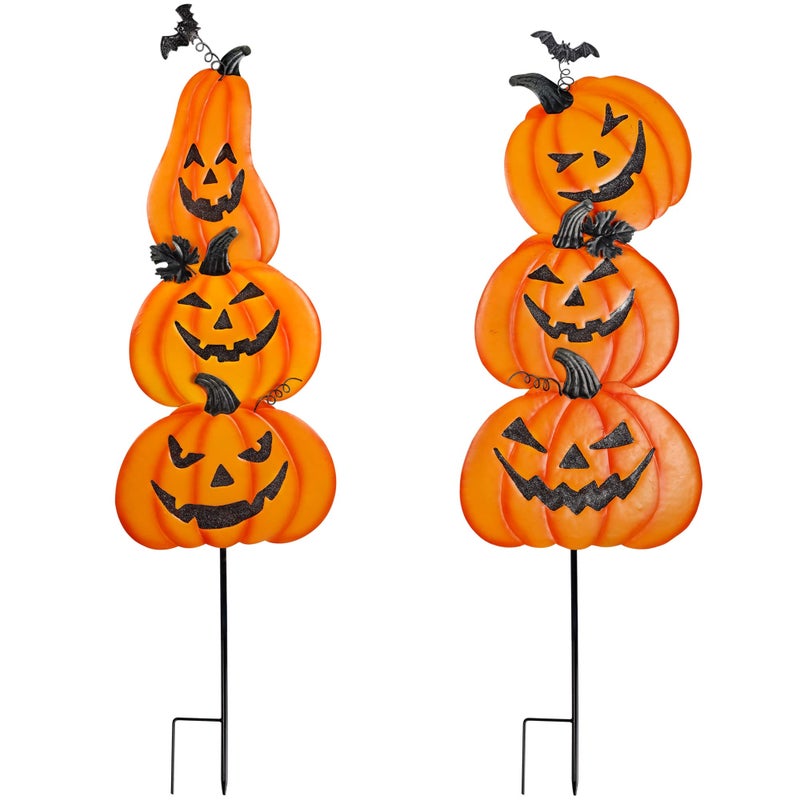 Ridota 2 Pack Halloween Yard Decoration Stakes Trick or Treat Happy Halloween Yard Signs for Halloween Outdoor Decor