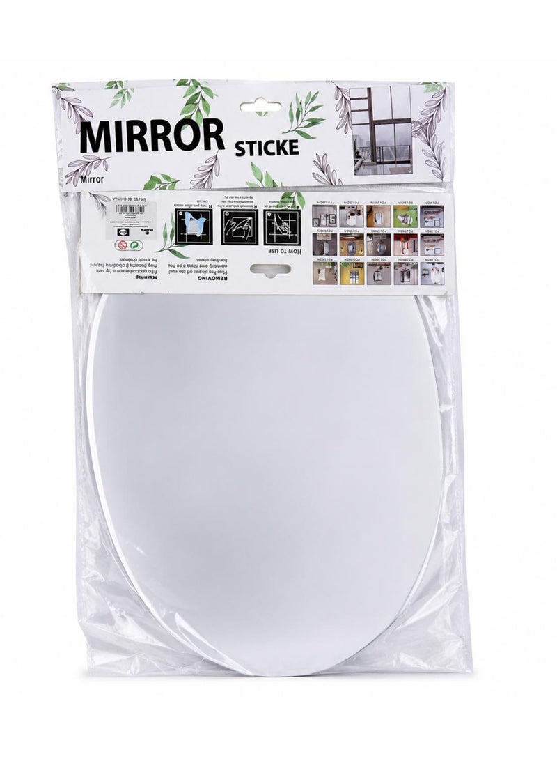 Acrylic mirror wall sticker Luxury oval , self-adhesive, high definition, shatterproof decorative reflective panel - Image 1