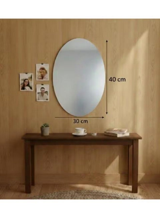 Acrylic mirror wall sticker Luxury oval , self-adhesive, high definition, shatterproof decorative reflective panel - Image 2