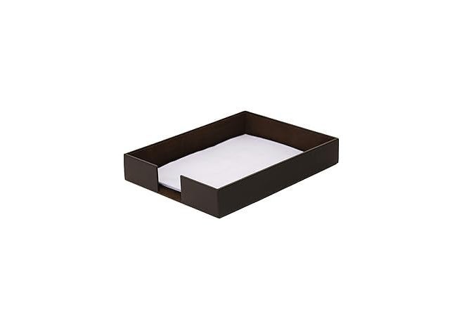 AZYEEA - Paper Tray Document Leather File | Organizer Office Table Accessories | Office Organizer Office Accessories Stationary Rectangular Paper Tray, Brown Tray, Desk Table - Image 1