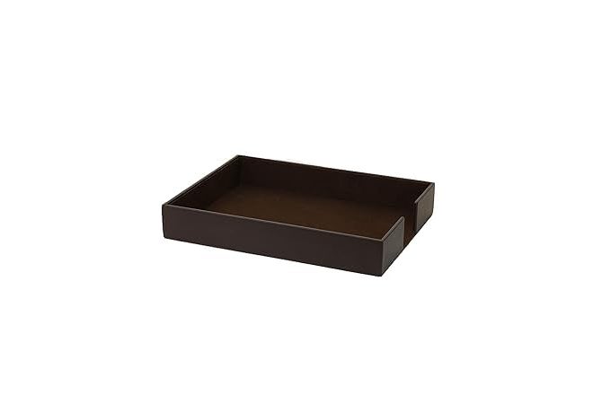AZYEEA - Paper Tray Document Leather File | Organizer Office Table Accessories | Office Organizer Office Accessories Stationary Rectangular Paper Tray, Brown Tray, Desk Table - Image 2