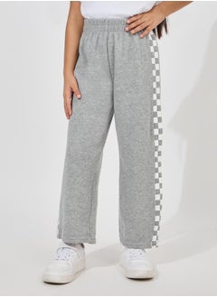 Checkered Print Relaxed Fit Joggers