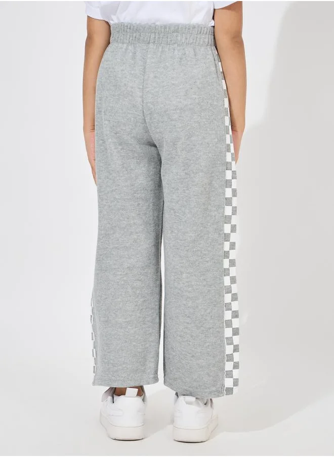 Styli Checkered Print Relaxed Fit Joggers