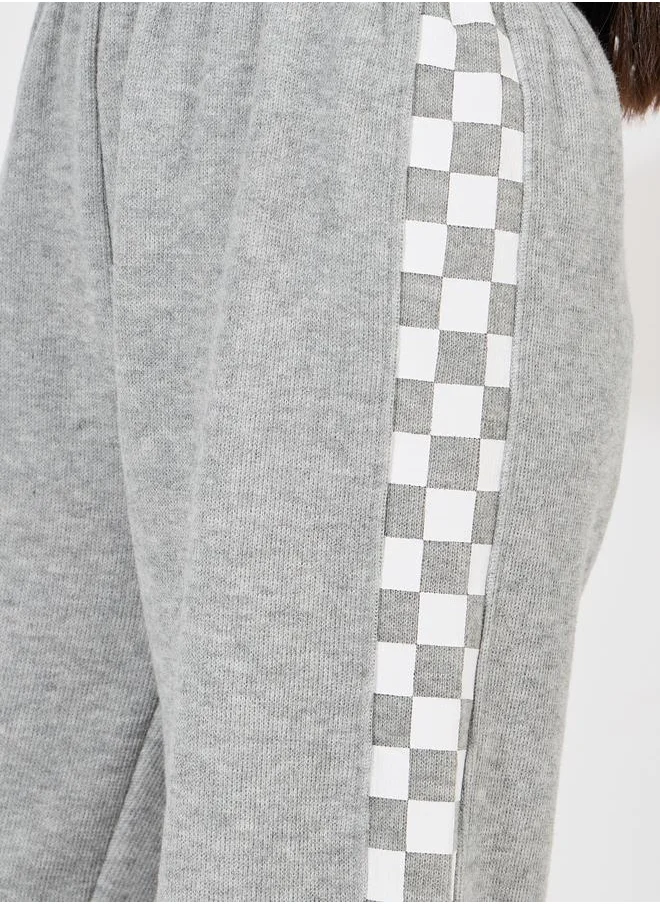 Styli Checkered Print Relaxed Fit Joggers