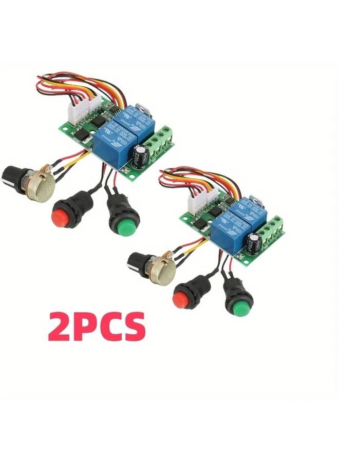 2Pcs PWM DC Motor Speed Controller Module 6V 12V 24V With Reverse Switch - Image 2