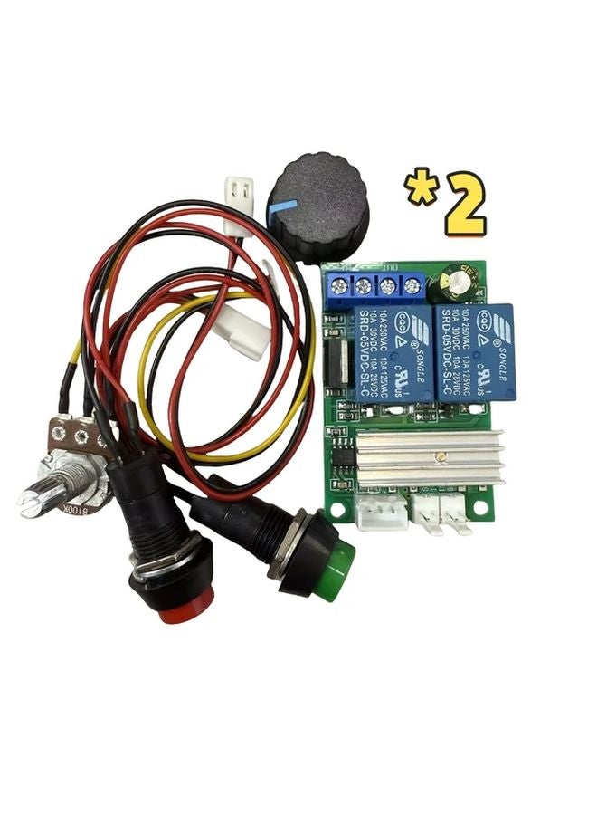 2Pcs PWM DC Motor Speed Controller Module 6V 12V 24V With Reverse Switch - Image 1