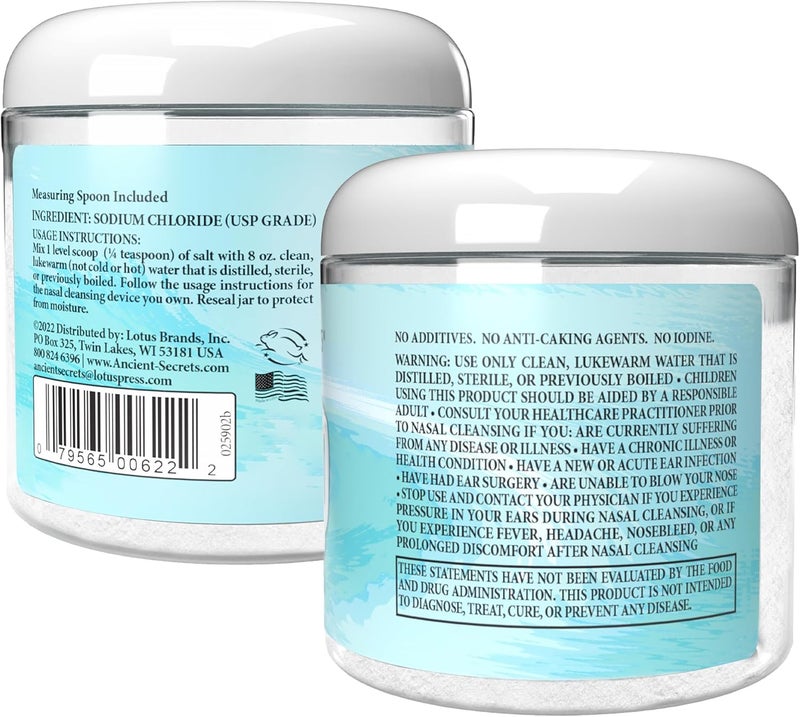 Ancient Secrets Nasal Cleansing Salt - 10 oz Jar (Pack of 3) - Non-Iodized Pure Salt for Nasal Hygiene - Image 2